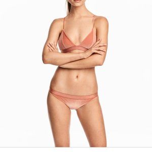 H&M Peach Velvet Bikini Set